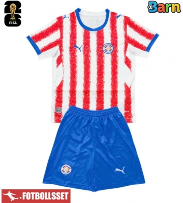 Paraguay Hemmatröja Barn VM 2026 Kortärmad (+ Korta byxor)
